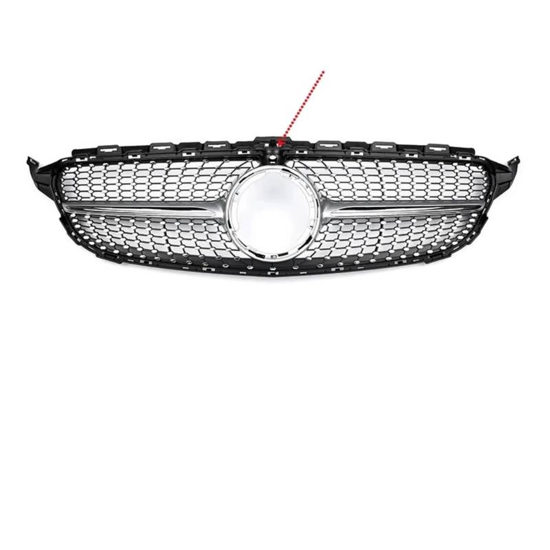 Front Kühlergrille Für Mercedez Für Benz Für W205 2014-2018 Für C180 Für C200 Für C250 Diamant Grill Front Mesh Grille Auto Teil Grille Frontschürze Gril Auto Front Gitter(with Camera Hole2) von Drkxdt