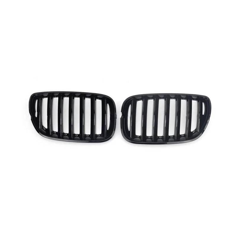 Front Kühlergrille Glänzend Schwarz Fronthaube Nierengitter Grill ABS Dual Line Kompatibel Für X5 Für E53 Für LCI 2004 2005 2006 Ersatzgitter Auto Front Gitter von Drkxdt