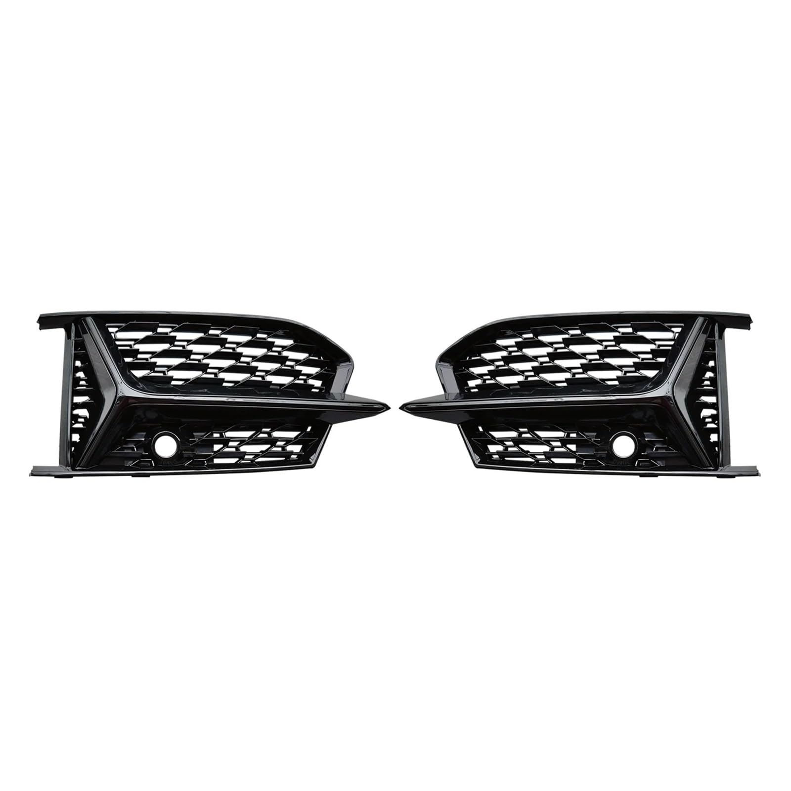 Front Kühlergrille Glänzend Schwarze Auto-Frontstoßstangengrill-Grillabdeckung Für S6 Für A6 Für C8 Für RS6 Für S-Line Honeycomb Nebelscheinwerfer-Lünettenabdeckung Auto Front Gitter(Glossy Black) von Drkxdt