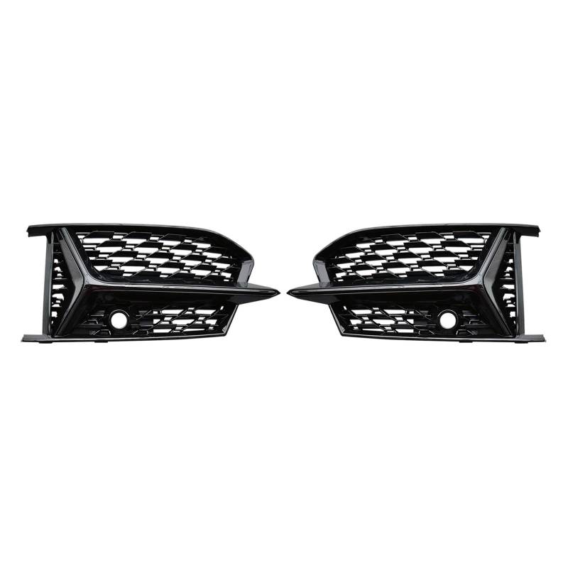 Front Kühlergrille Glänzend Schwarze Auto-Frontstoßstangengrill-Grillabdeckung Für S6 Für A6 Für C8 Für RS6 Für S-Line Honeycomb Nebelscheinwerfer-Lünettenabdeckung Auto Front Gitter(Glossy Black) von Drkxdt