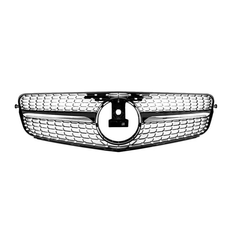 Front Kühlergrille Glänzend Schwarzer GTR-Stil Frontstoßstangengrill Für Für Benz Für C-Klasse Für W204 2008 2009 2010–2014 Für C180 Für C200 Für C350 Auto Front Gitter(Diamonds-Black) von Drkxdt