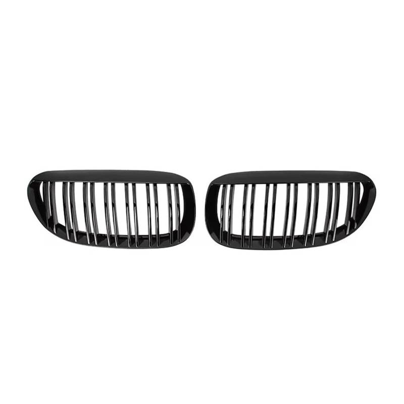 Front Kühlergrille Glänzend Schwarzes Einzellinien-Auto-Frontstoßstangengitter Für 6er-Serie Für E63 Für E64 2004 2005 2006-2010 Mattes Racing-Grill-Zubehör Auto Front Gitter(Double-Glossy Black) von Drkxdt