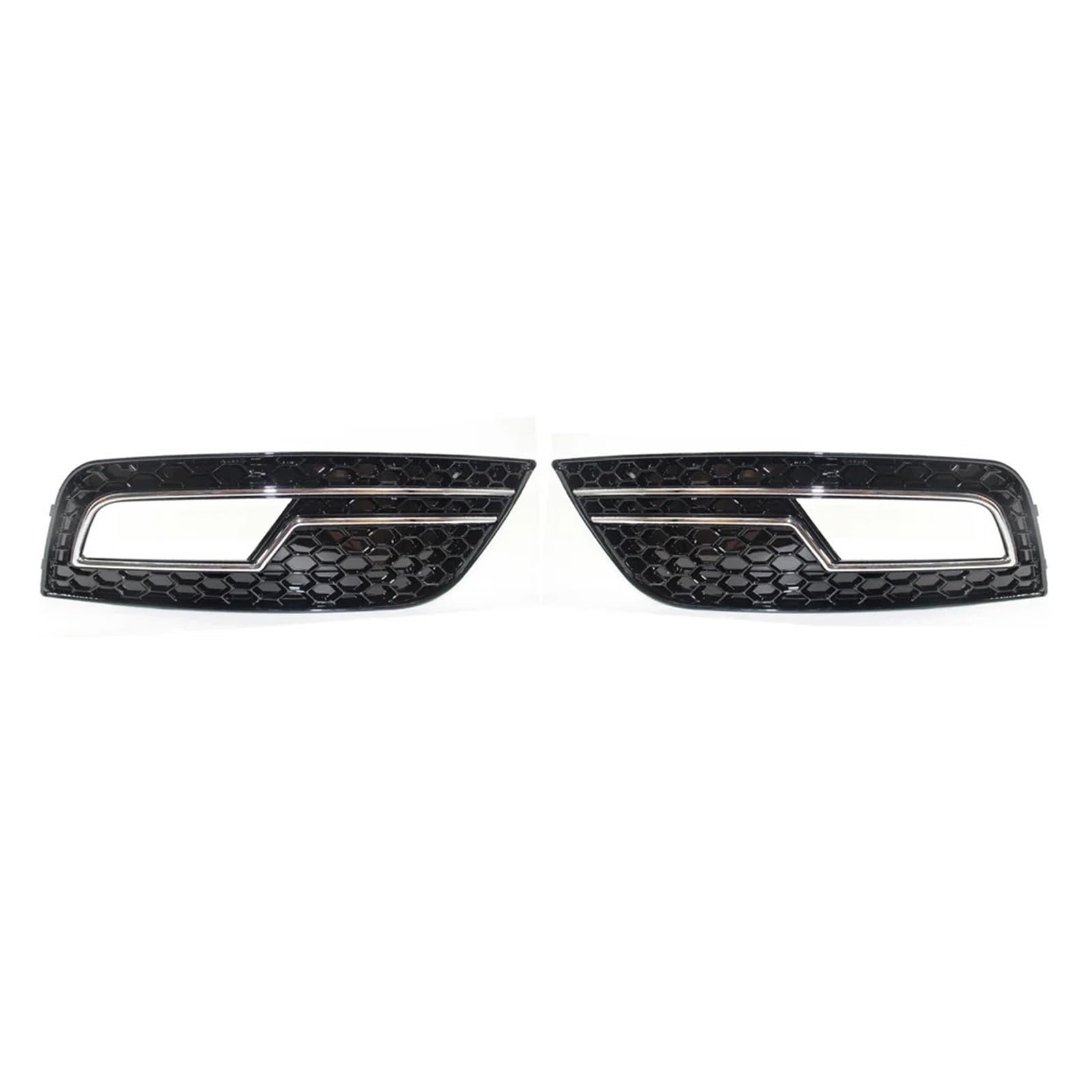 Front Kühlergrille Honeycomb Mesh Auto Front Stoßstange Nebel Licht Kühlergrill Abdeckung Für A4 Für B8.5 Standard Edition 2013 2014 2015 2016 Nebel Lampe Grill Auto Front Gitter(Chrome Black) von Drkxdt