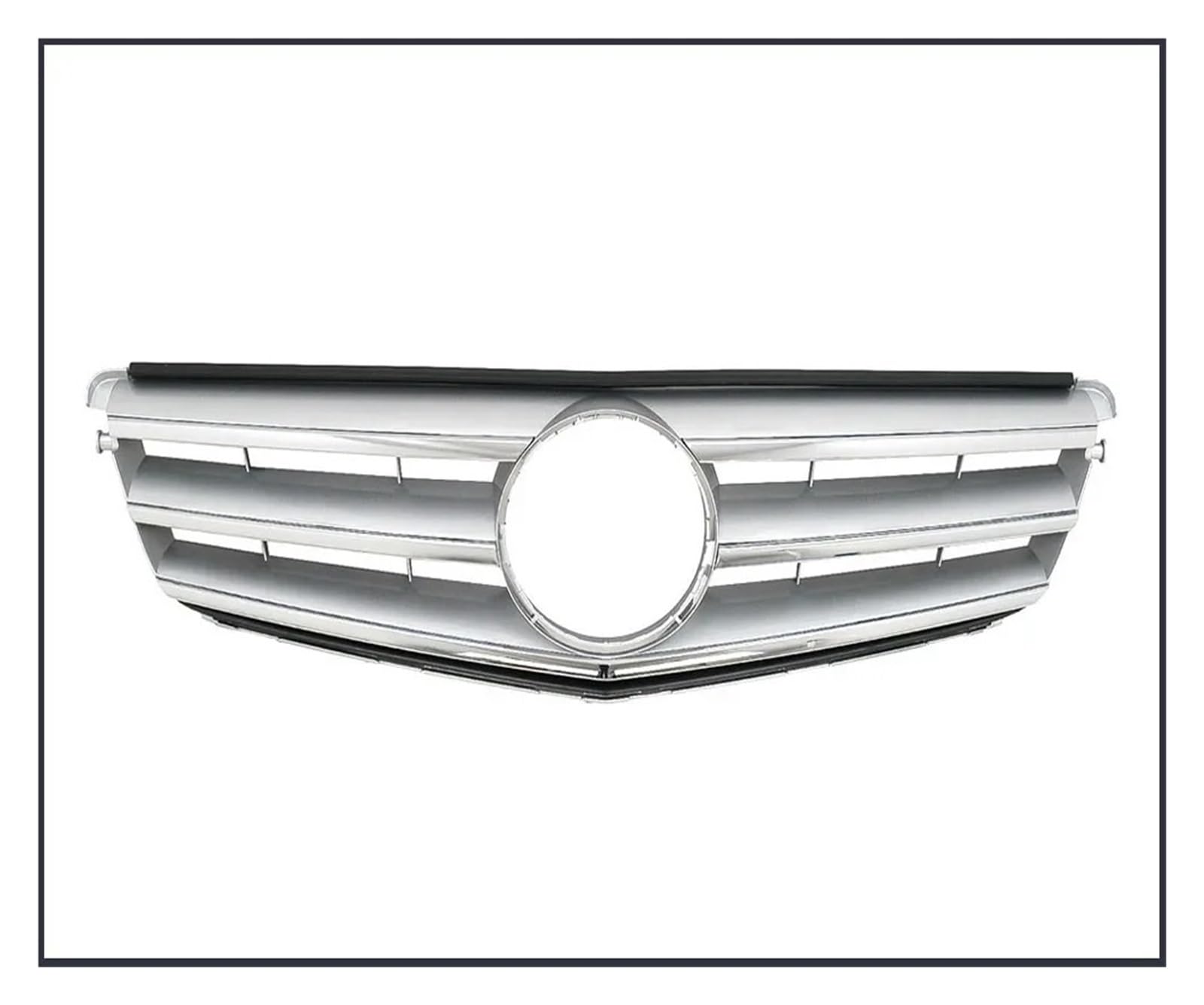 Front Kühlergrille Renngrills Für Für Benz Für C-Klasse Für W204 2008 2009 2010–2014 Für C180 Für C250 Für C350 Frontstoßstangengrill Kühlergrill Auto Front Gitter(Sport Silver) von Drkxdt