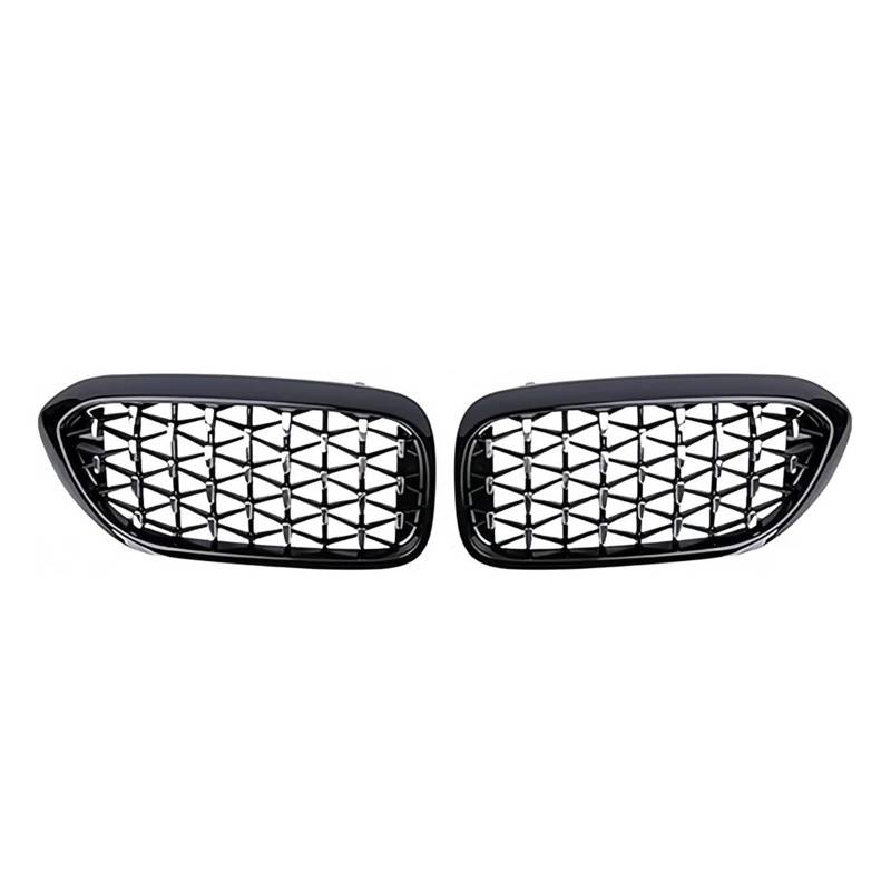 Front Kühlergrille Vordere Nierengitter Für 5er-Serie Für G30 Für G31 Für G38 Für 530i Für 540i Für 550i 2017 2018 2019 2020 Diamant-Stil Doppellamellengitter Auto Front Gitter(Diamond-Chrome Black) von Drkxdt