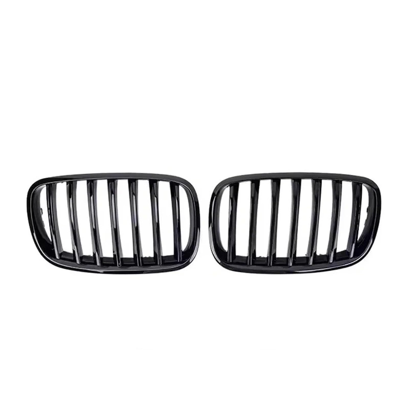 Front Kühlergrille Vordere Obere Gitter Für X5 Für E70 Für X6 Für E71 2007 2008 2009 2010 2011 2012 2013 2014 Schwarzes Doppellinien-Renngrill-Zubehör Auto Front Gitter(Single-Glossy Black) von Drkxdt