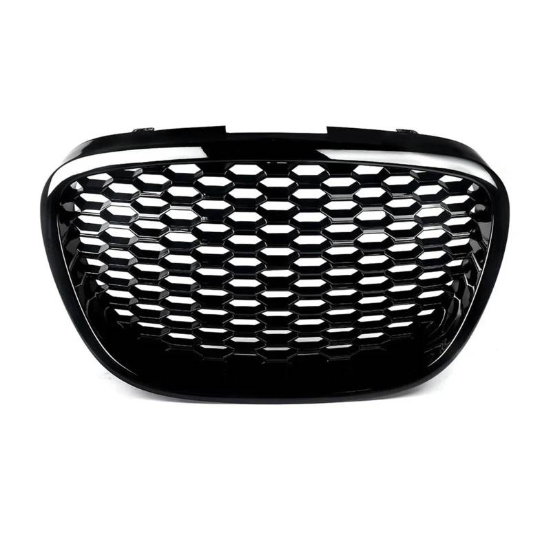 Front Kühlergrille Vorne Wabengrill Mesh Badgeless Grille Für Sitz Für Leon Für MK2 Für 1P Für Altea Für Toledo Für Mk3 2004-2009 Front Stoßstange Haube Mesh Auto Front Gitter(Glossy Black) von Drkxdt