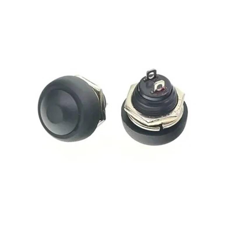 Hauptschalter Fensterheber 1 Stücke 2Pin Mini Schalter 12mm 1A Wasserdichter Schalter Für Pbs33b 12v Momentary Push Button Switch Reset Nicht-verriegelnd Für Pbs-33b Autofenster-Taste(Black 1PCS) von Drkxdt