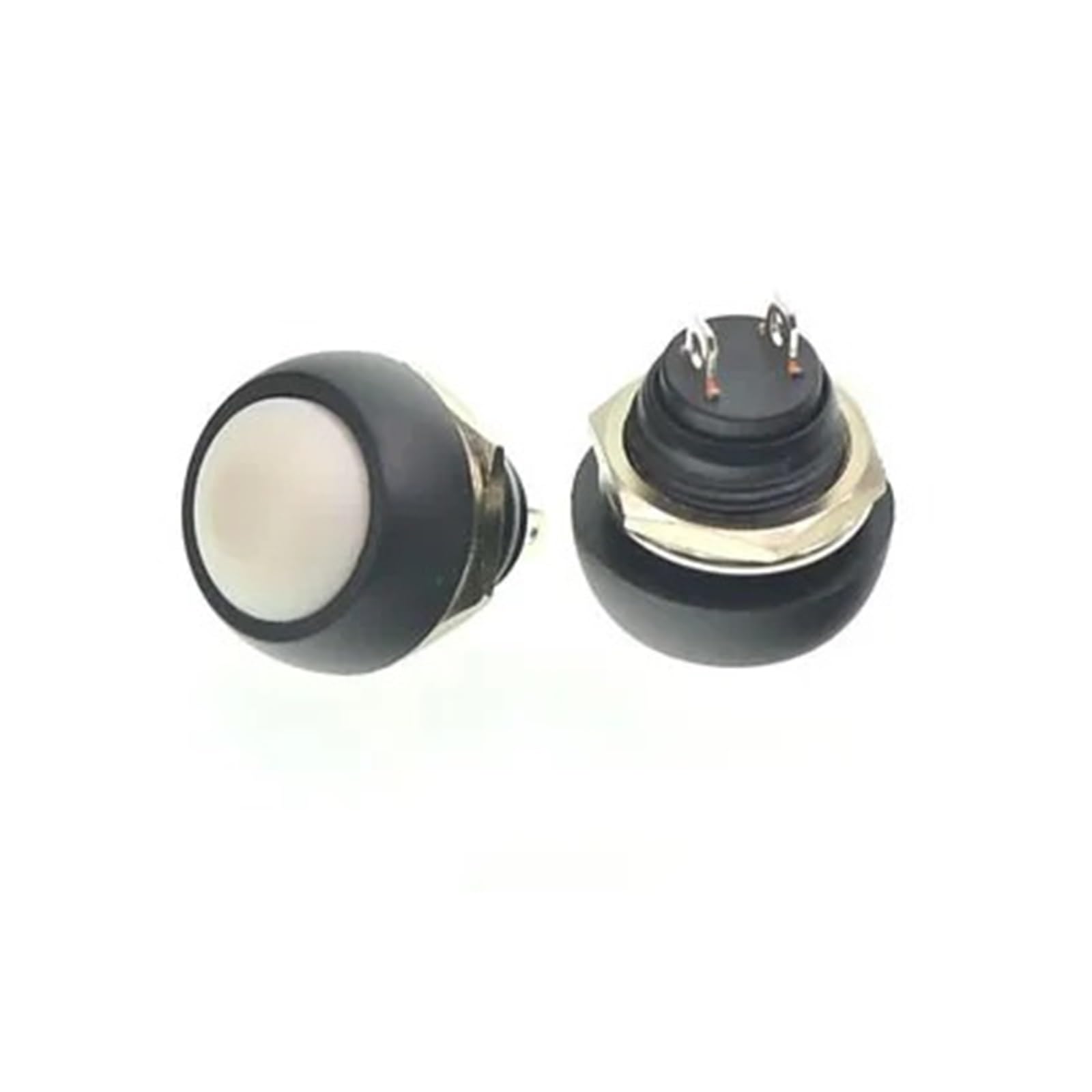 Hauptschalter Fensterheber 1 Stücke 2Pin Mini Schalter 12mm 1A Wasserdichter Schalter Für Pbs33b 12v Momentary Push Button Switch Reset Nicht-verriegelnd Für Pbs-33b Autofenster-Taste(White 1PCS) von Drkxdt