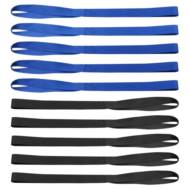 10 Stück Zurrschlaufen Schlaufen Spanngurte 46x2,5cm Zurrgurte Schlaufe Weiche Spanngurte mit Doppelschlaufen für Motorrad Auto Dirtbike ATV UTV Transport, Schwarz+Blau von Drwosm