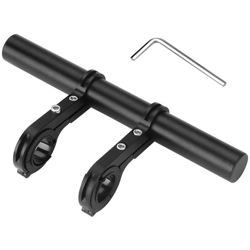 20cm Fahrrad Lenkerverlängerung Fahrrad Extender Halterung Aluminiumlegierung Fahrrad Lenker Erweiterung Taschenlampe Halterung mit Sechskantschlüssel für Fahrrad Tacho Licht, Schwarz von Drwosm