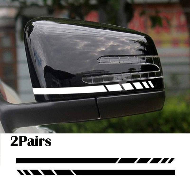 DSYCAR 2 Pair Auto Rückspiegel Aufkleber Reflektierende Aufkleber Vinyl Aufkleber Aufkleber Streifen Aufkleber für Benz Mercedes A C E Klasse W204 W212 W117 W176 (Schwarz) von Dsycar