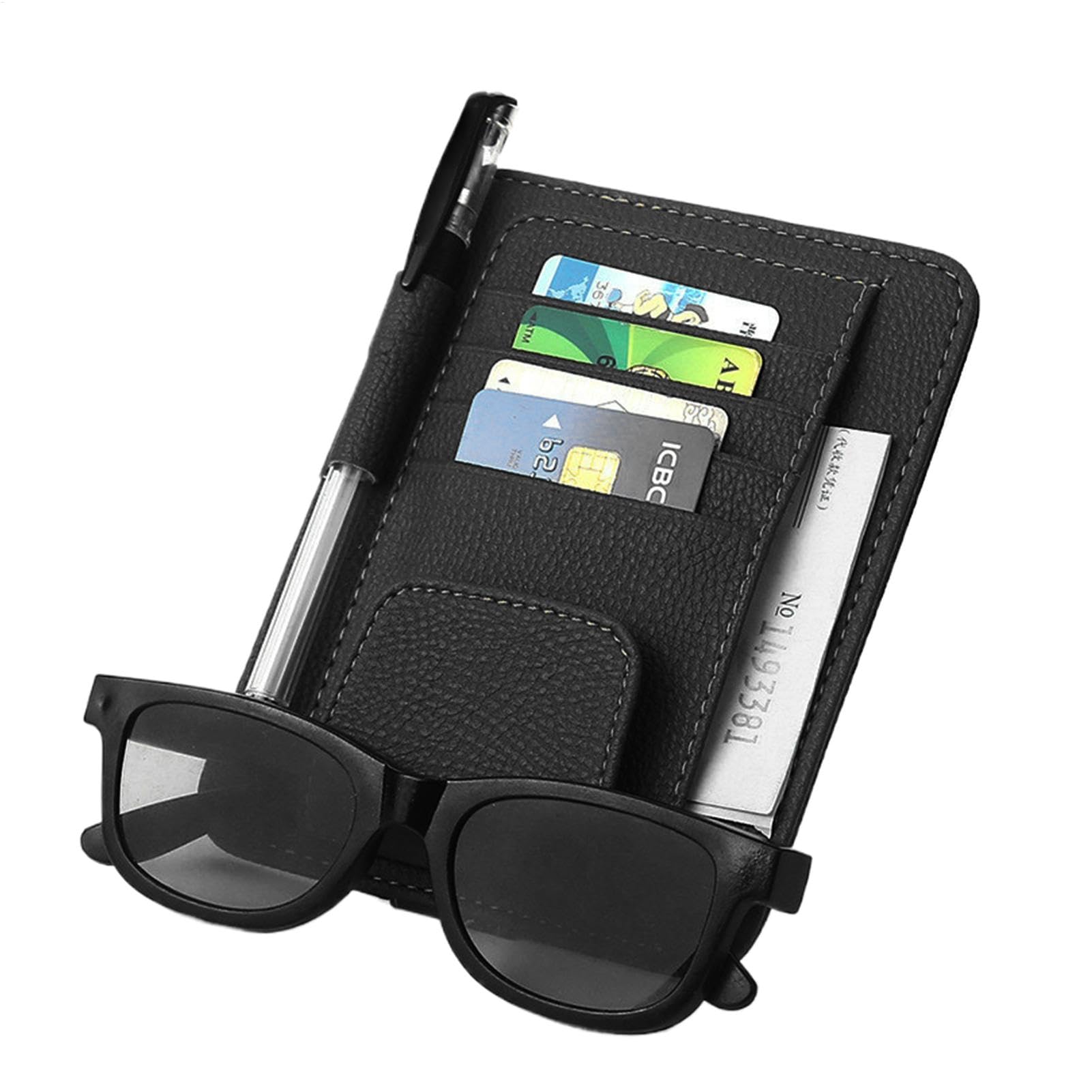 Dtaigou Auto Visor -Dokumenthalter, Auto -Sonnenvisor -Organisator | Sonnenbrille Halter für Auto Sonnenvisier,Multifunktionaler Auto -Innenraum -Organisator Visor -Beutel für den Führerschein, Karte von Dtaigou