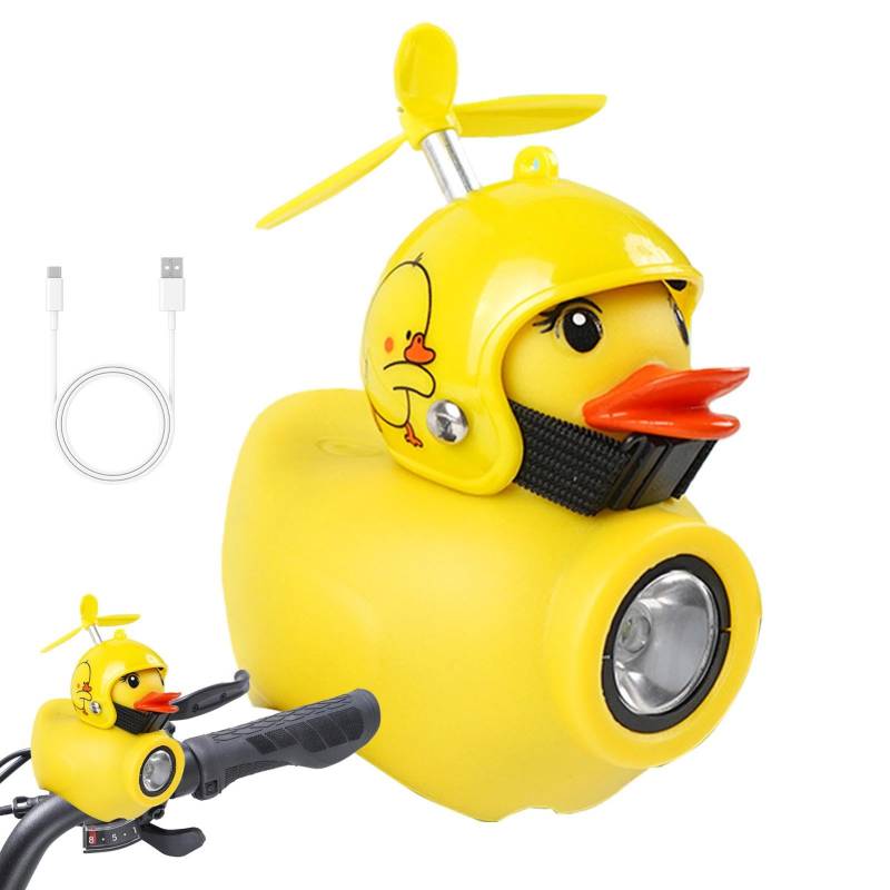 Dtaigou Lenker-Ente, Motorrad-Lenker-Ente | Fahrradlenker Entenhorn - Lustige Fahrrad-Entenglocke, niedliche Lautsprecher-Ente mit Propeller und Licht für Kinder und Erwachsene, die im Freien von Dtaigou