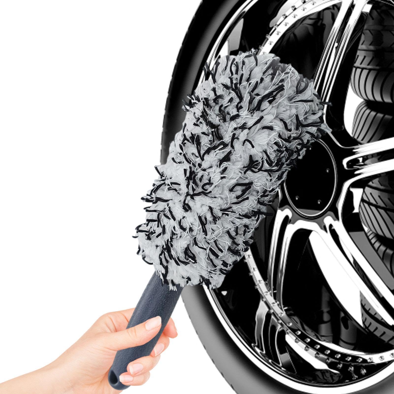 Felgenreinigungsbürste, Mikrofaser Auto Soft Wheel Detailing Cleaner Brushes | Autowaschzubehör, Motorradwaschanlage mit langem Griff, Reinigung von Rädern, Innenraum, Außen, Leder, Armaturenbrett, von Dtaigou