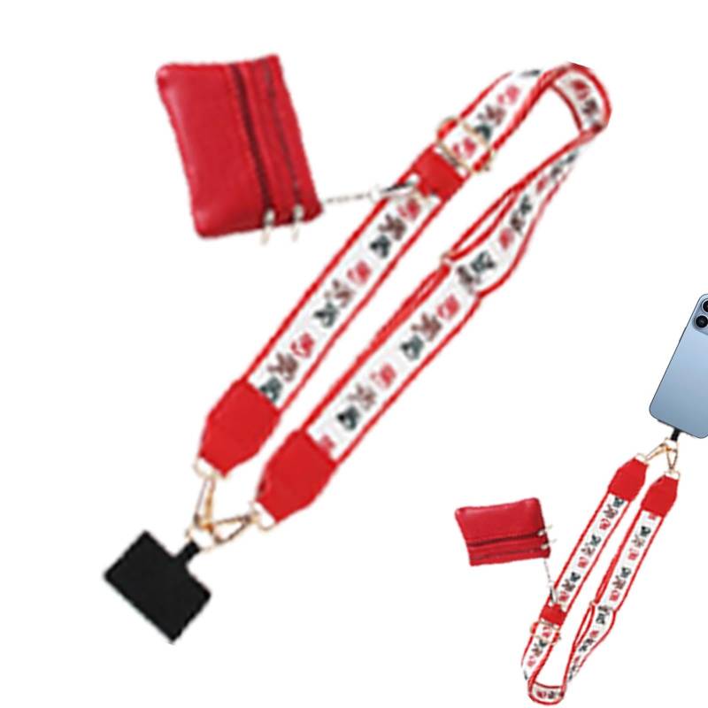 Handygurt mit Reißverschlusstasche, Weihnachts-Handygurt zum Umhängen, Weihnachts-Lanyard, Handygurte, verstellbare Design-Lanyard-Dekoration, Mehrzweck-Lanyard-Zubehör von Dtaigou