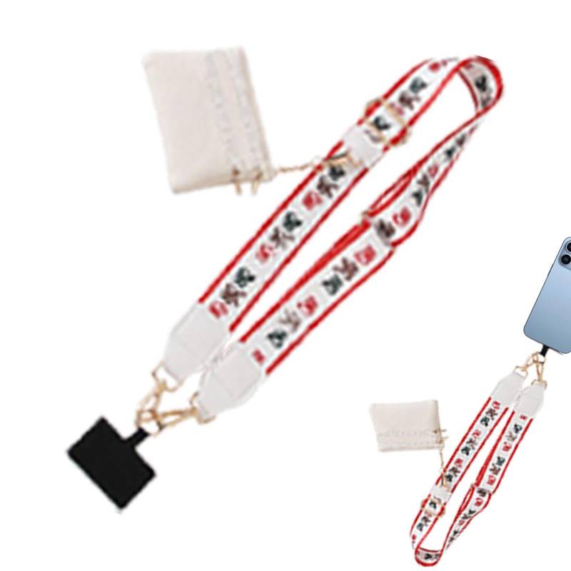 Handygurt mit Reißverschlusstasche, Weihnachts-Handygurt zum Umhängen, Weihnachts-Lanyard, Handygurte, verstellbare Design-Lanyard-Dekoration, Mehrzweck-Lanyard-Zubehör von Dtaigou