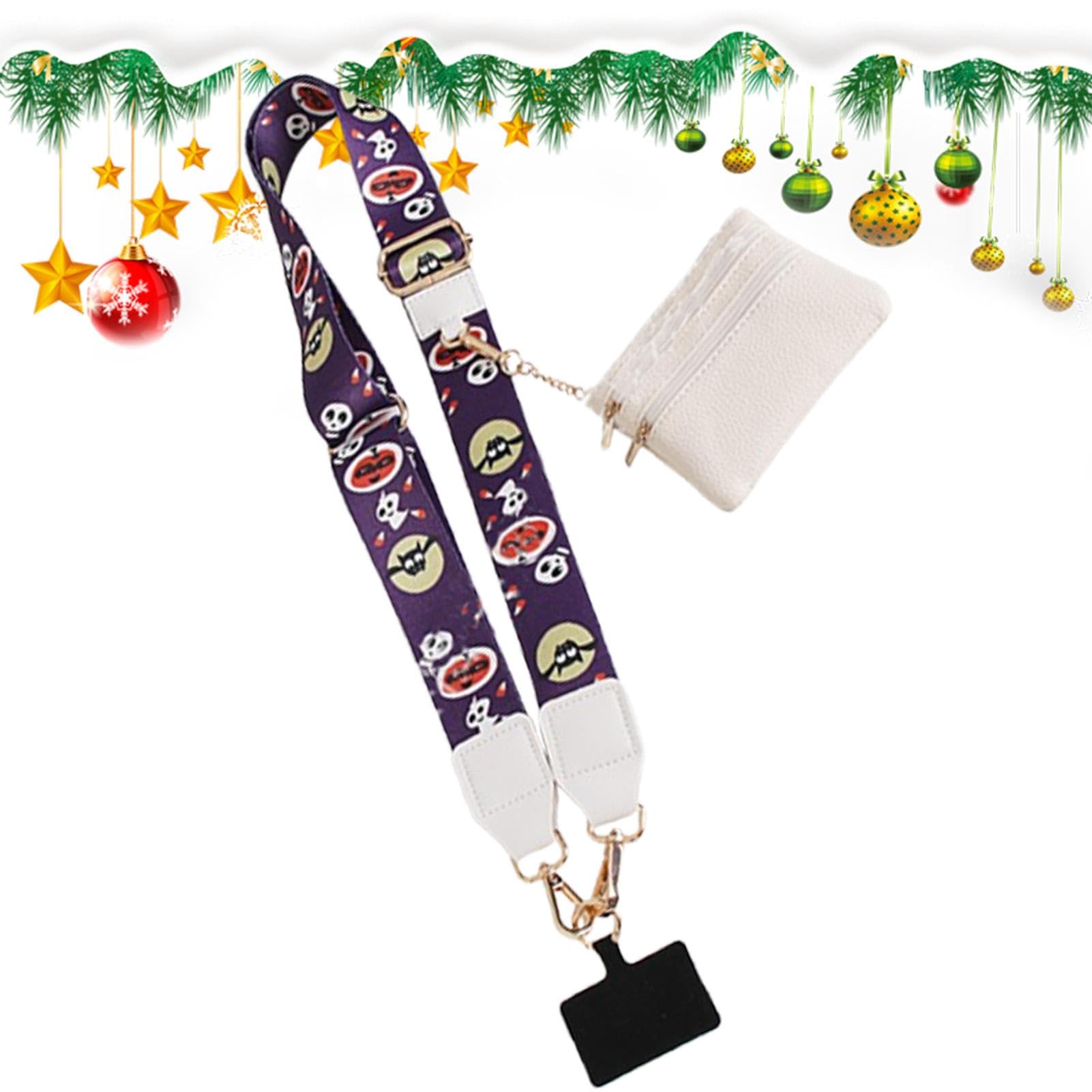 Handygurt mit Reißverschlusstasche, Weihnachts-Handygurt zum Umhängen, Weihnachts-Lanyard, Handygurte, verstellbare Design-Lanyard-Dekoration, Mehrzweck-Lanyard-Zubehör von Dtaigou