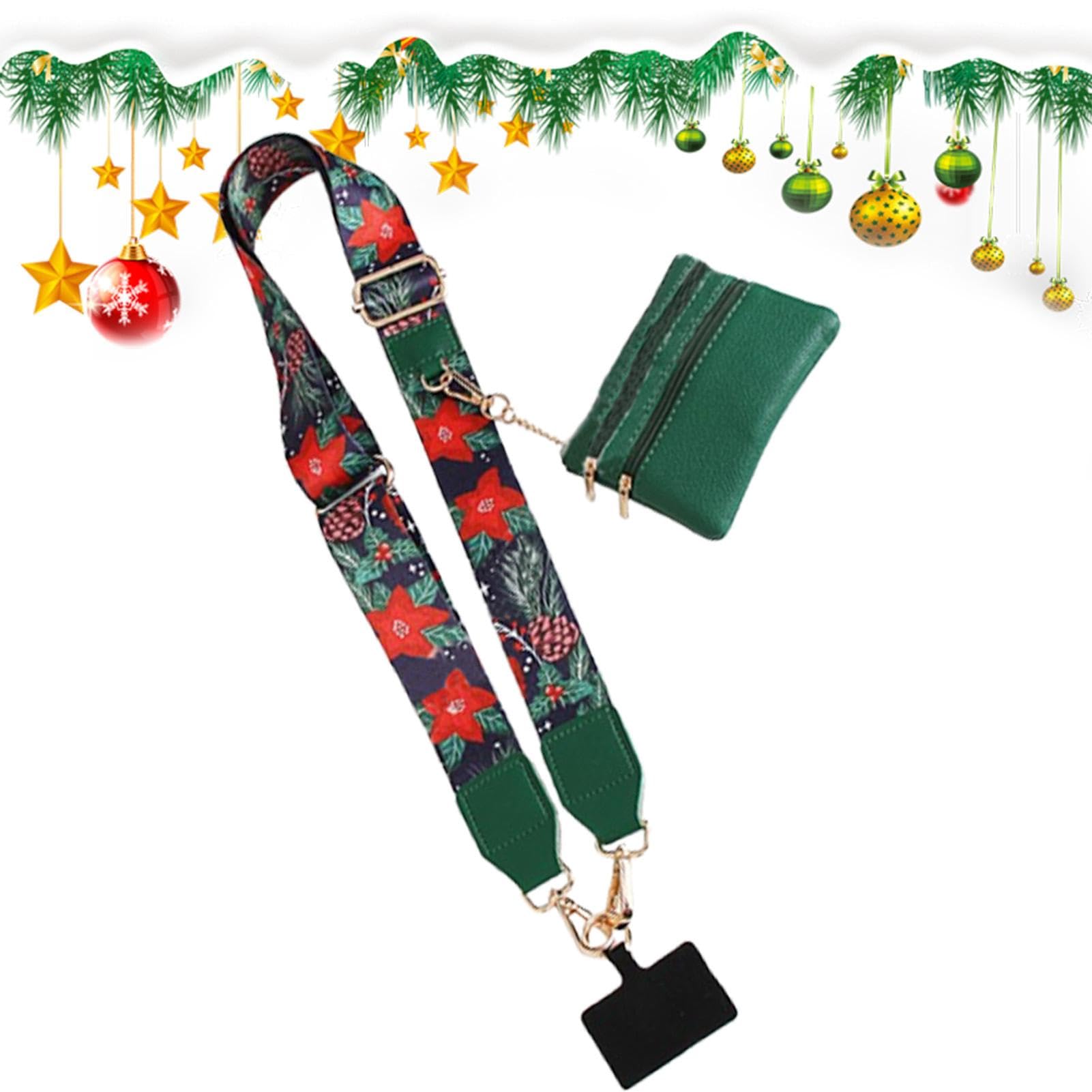 Handygurt mit Reißverschlusstasche, Weihnachts-Handygurt zum Umhängen, Weihnachts-Lanyard, Handygurte, verstellbare Design-Lanyard-Dekoration, Mehrzweck-Lanyard-Zubehör von Dtaigou