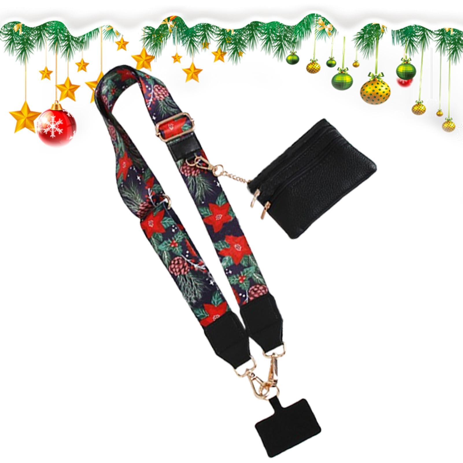 Handygurt mit Reißverschlusstasche, Weihnachts-Handygurt zum Umhängen, Weihnachts-Lanyard, Handygurte, verstellbare Design-Lanyard-Dekoration, Mehrzweck-Lanyard-Zubehör von Dtaigou