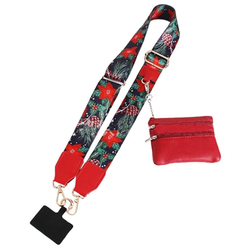 Handygurt mit Reißverschlusstasche, Weihnachts-Handygurt zum Umhängen, Weihnachts-Lanyard, Handygurte, verstellbare Design-Lanyard-Dekoration, Mehrzweck-Lanyard-Zubehör von Dtaigou