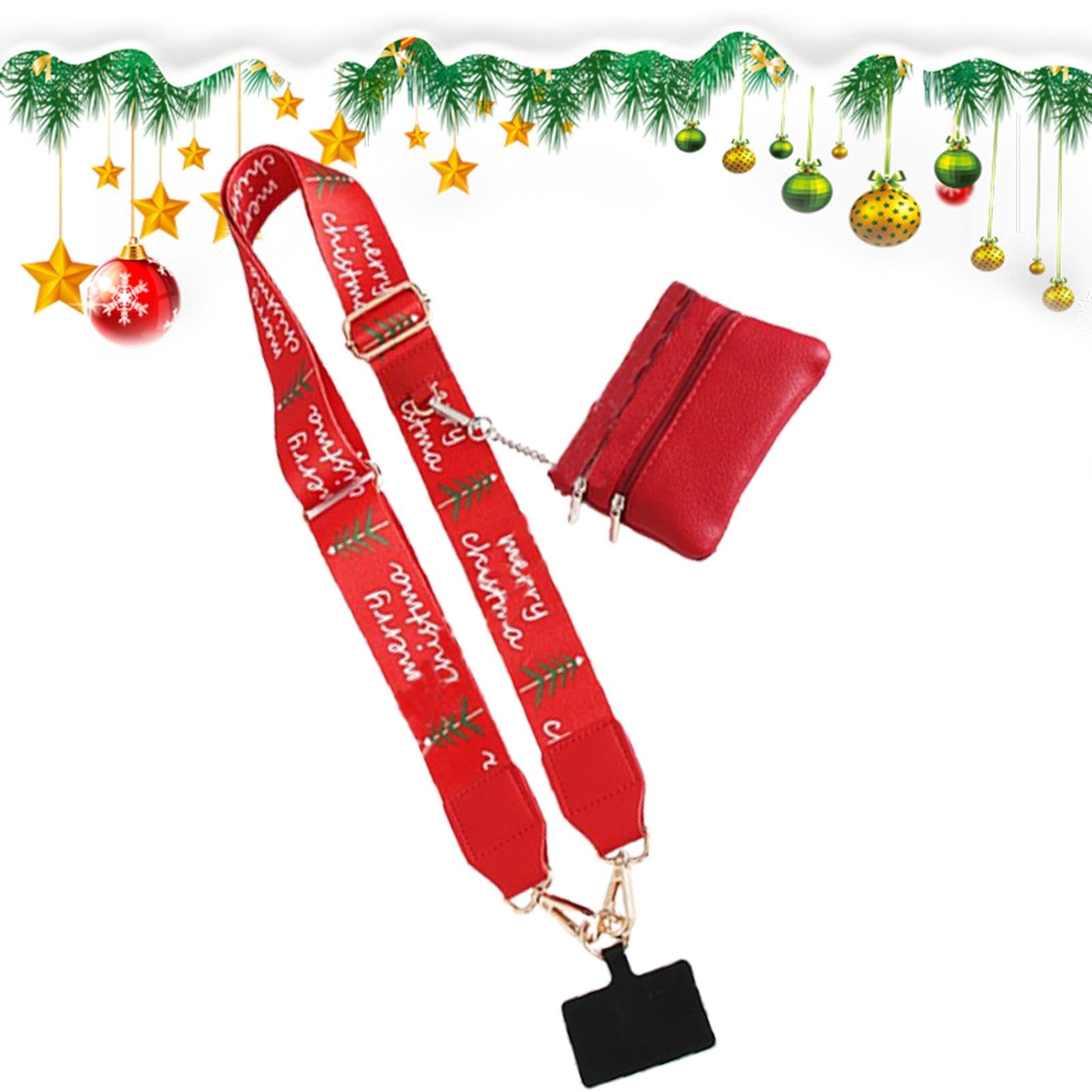 Handygurt mit Reißverschlusstasche, Weihnachts-Handygurt zum Umhängen, Weihnachts-Lanyard, Handygurte, verstellbare Design-Lanyard-Dekoration, Mehrzweck-Lanyard-Zubehör von Dtaigou