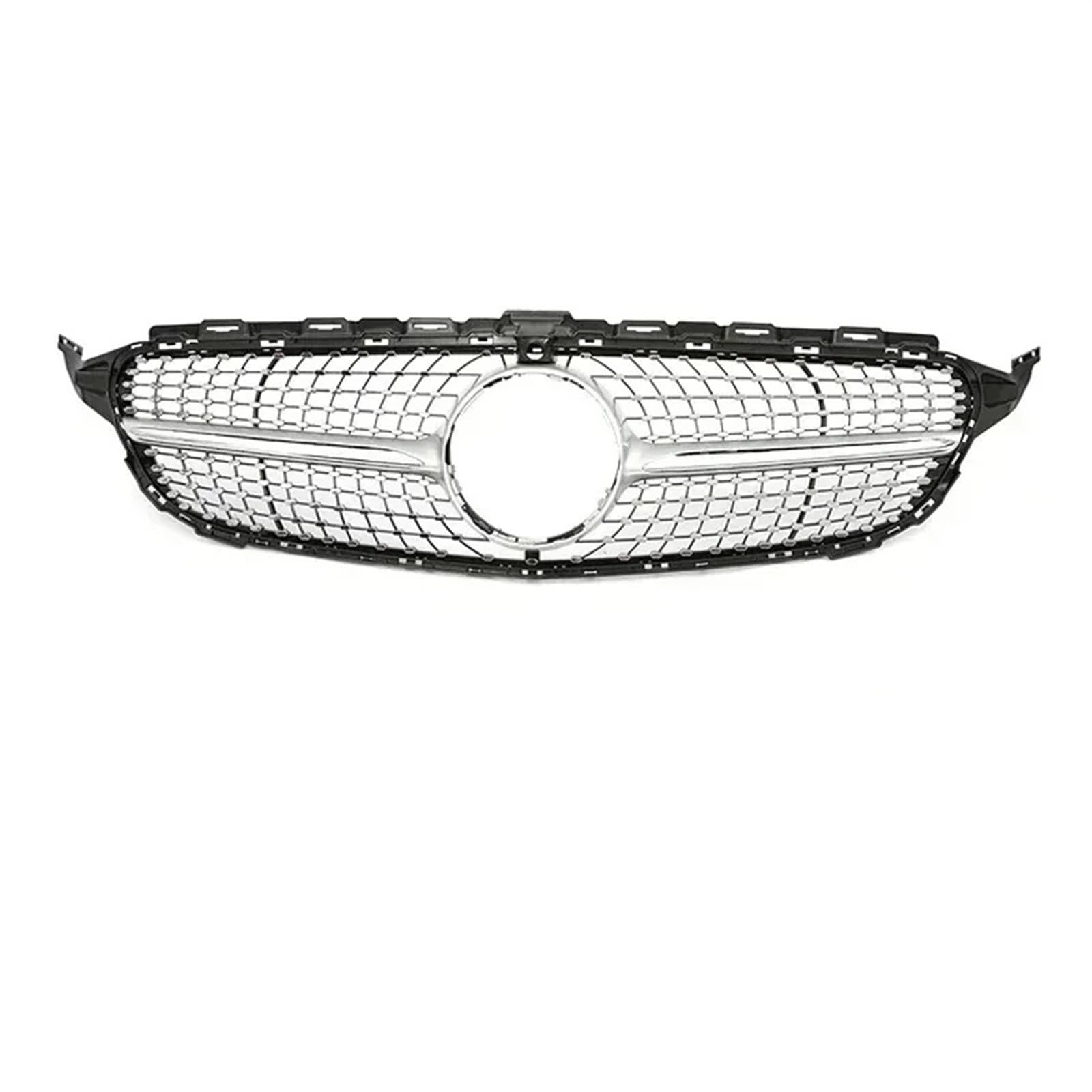 Auto Front Kühlergrille Für Benz C Klasse W205 2015-2018 Auto Racing Kühlergrill Oberen Stoßfänger Haube Mesh Grill Auto Kühlergrill(Diamond S with) von Dtbdfak