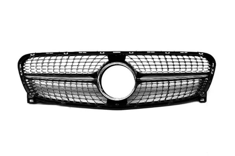 Auto Front Kühlergrille Für Benz Für GLA X156 2014-2019 Modifizierter Haubeneinlass Mesh Trim Styling Frontstoßstangengrill Renngrill Auto Kühlergrill(14-16 Diamond Black) von Dtbdfak