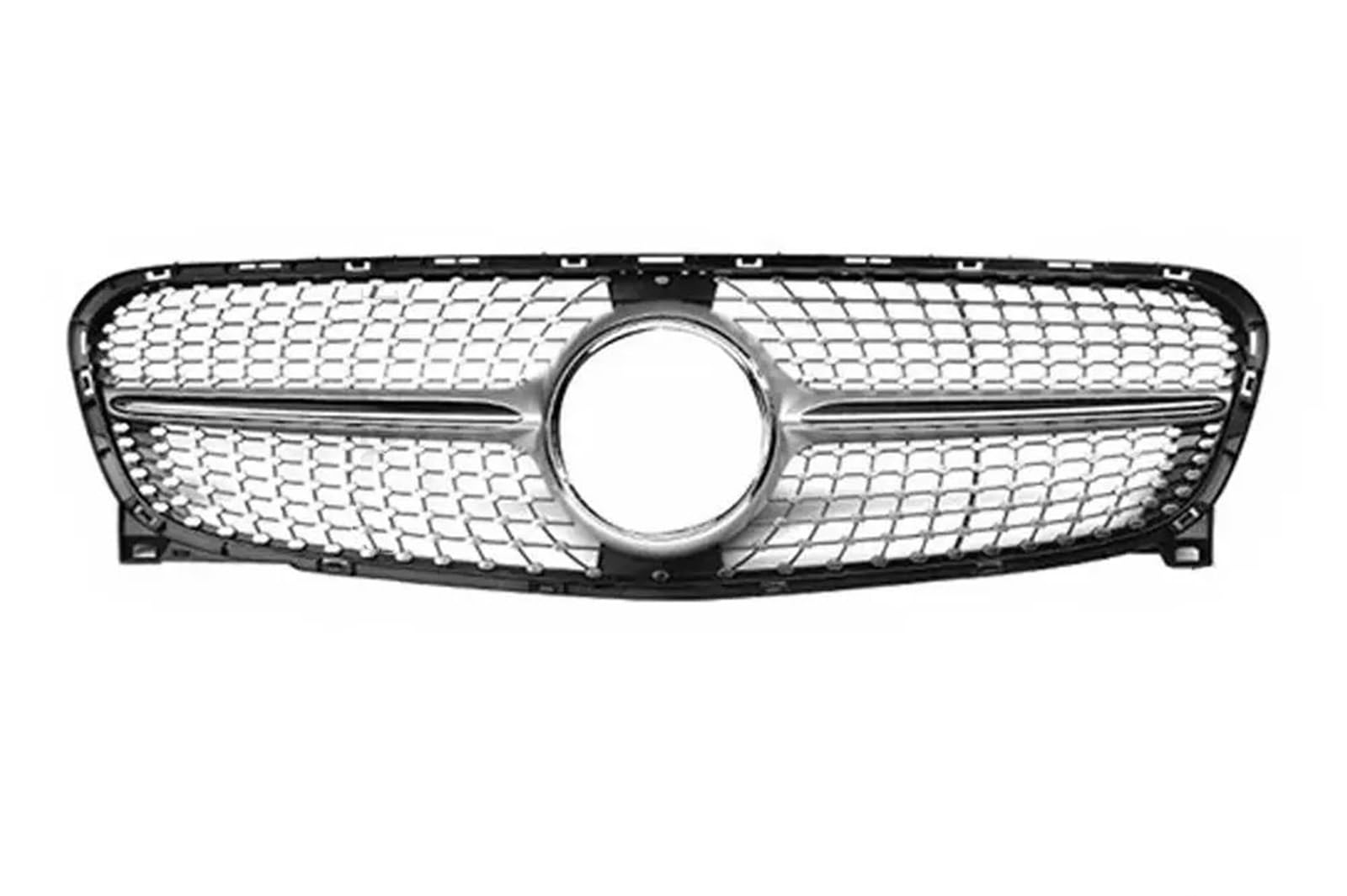 Auto Front Kühlergrille Für Benz Für GLA X156 2014-2019 Modifizierter Haubeneinlass Mesh Trim Styling Frontstoßstangengrill Renngrill Auto Kühlergrill(17-19 Diamond Silver) von Dtbdfak