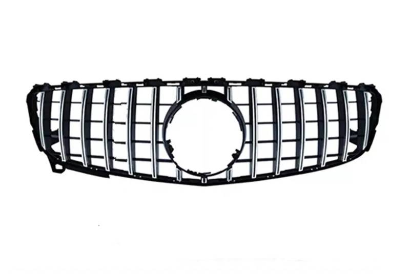 Auto Front Kühlergrille Für Benz Für GLA X156 2014-2019 Modifizierter Haubeneinlass Mesh Trim Styling Frontstoßstangengrill Renngrill Auto Kühlergrill(2017-2019 GT Silver) von Dtbdfak