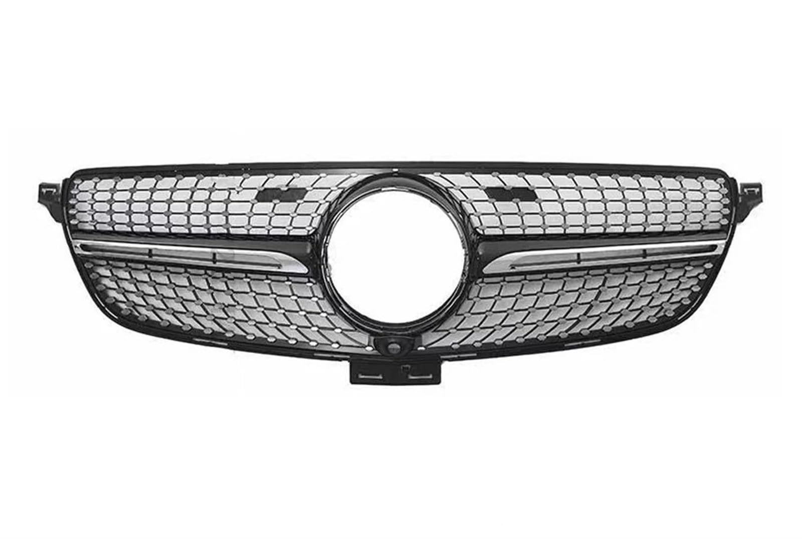 Auto Front Kühlergrille Für Benz GLE W166 2015-2019 320 350 400 300 500 Kühlergrill Racing Stoßstange Grill GT GTR Diamant Styling Ersatz Auto Kühlergrill(Diamond Black) von Dtbdfak