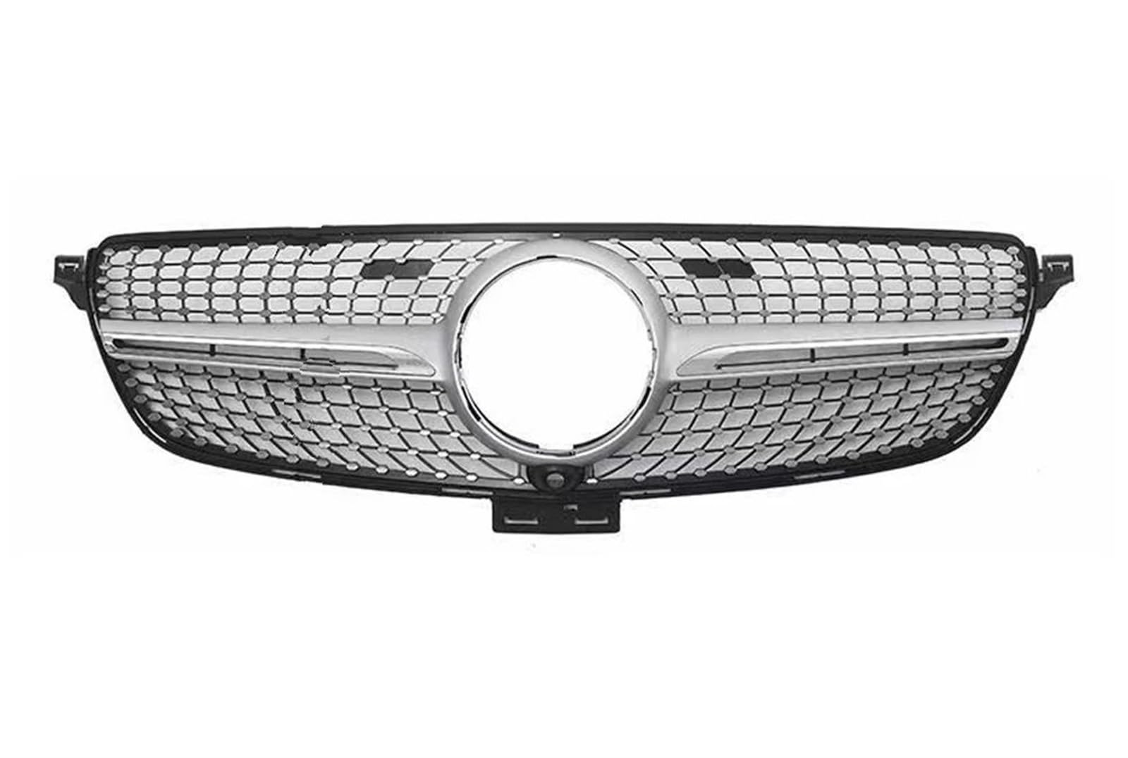 Auto Front Kühlergrille Für Benz GLE W166 2015-2019 320 350 400 300 500 Kühlergrill Racing Stoßstange Grill GT GTR Diamant Styling Ersatz Auto Kühlergrill(Diamond Silvery) von Dtbdfak