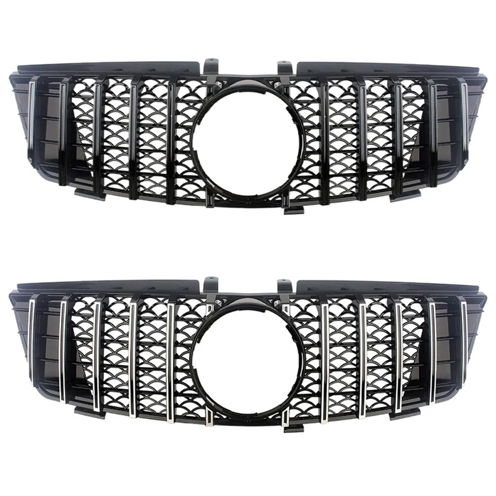 Auto Front Kühlergrille Für Benz W164 ML-Klasse 2005-2008 Silber/Schwarz Auto Vorderen Stoßfänger Racing Grill Billet Grille Abdeckung Auto Kühlergrill(Schwarz) von Dtbdfak