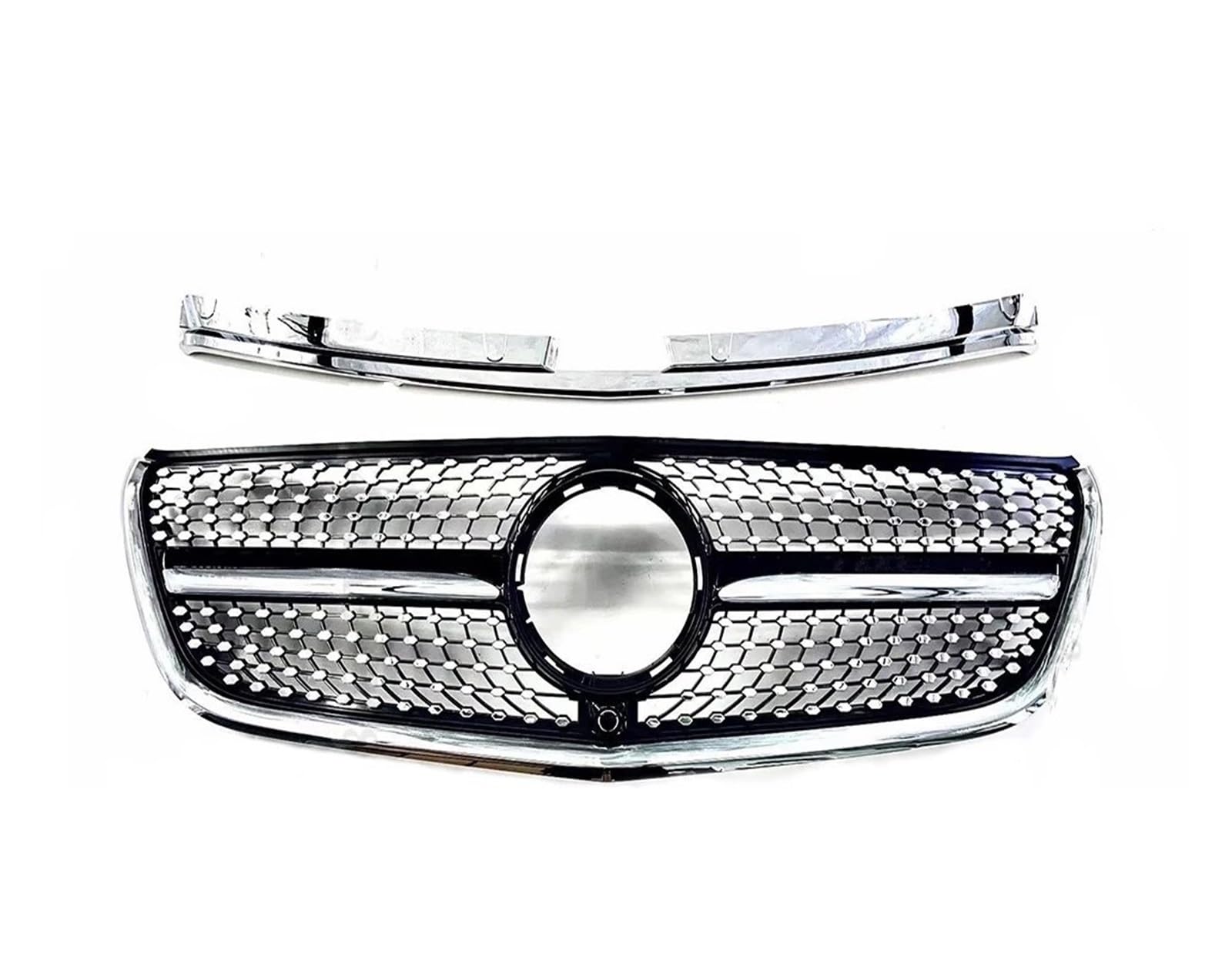 Auto Front Kühlergrille Für Benz W447 Vito 2015-2023 GT GTR Diamant Stil Front Stoßstange Kühlergrill Einlass Mesh Grill Gitter Styling Tuning Auto Kühlergrill(2015-2019 DM Black) von Dtbdfak