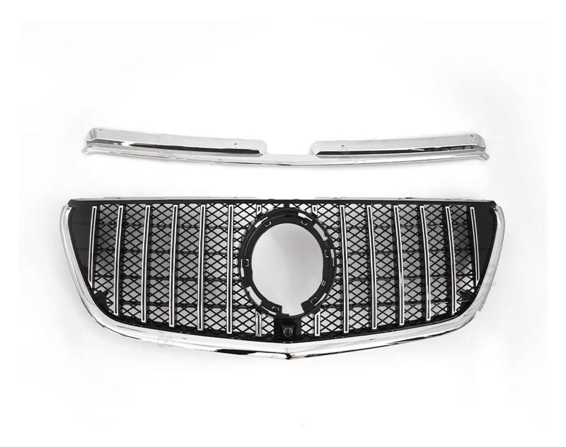 Auto Front Kühlergrille Für Benz W447 Vito 2015-2023 GT GTR Diamant Stil Front Stoßstange Kühlergrill Einlass Mesh Grill Gitter Styling Tuning Auto Kühlergrill(2020-2023 GT Silvery) von Dtbdfak