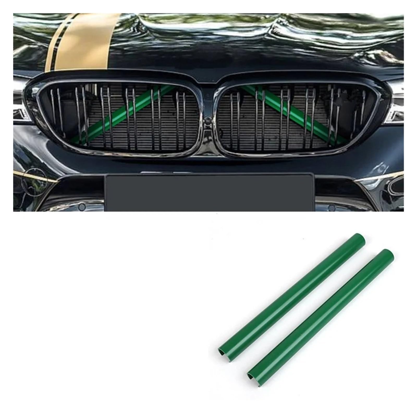 Auto Front Kühlergrille Für F10 F11 F02 F30 F32 F44 Serie Auto Sport Styling Dekoration Abdeckrahmen F20 F21 F22 F23 Kühlergrill Zierleisten Auto Kühlergrill(Green) von Dtbdfak