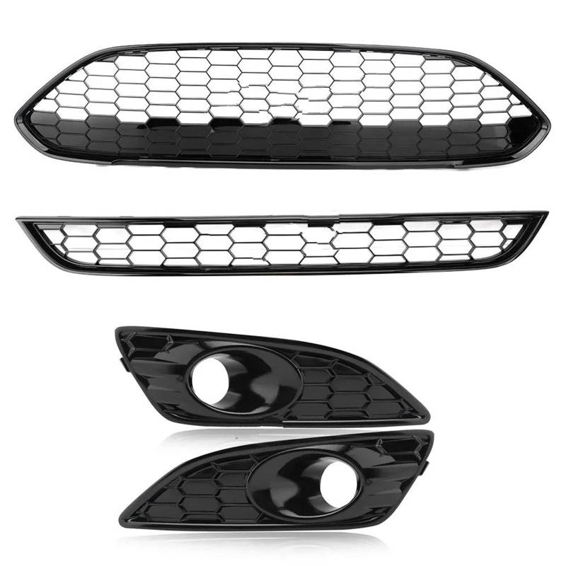 Auto Front Kühlergrille Für Ford Für Fiesta Für Zetec-S 2013-2017 JA8 ST Oberer Kühlergrill Front Racing Grills Sportlicher Auto-Frontstoßstangen-Mittelgrill Auto Kühlergrill(4pcs) von Dtbdfak