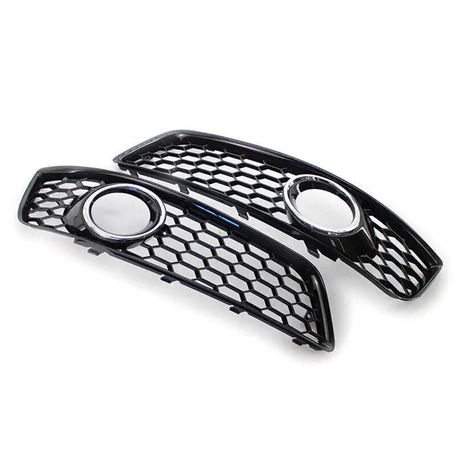 Auto Front Kühlergrille Für Für A3 8P 2009-2013 Honeycomb Mesh Nebelscheinwerfer Kit Glänzend/Chrom 8P0807682D Auto Kühlergrill Abdeckung Grille Auto Kühlergrill(Glossy Black) von Dtbdfak