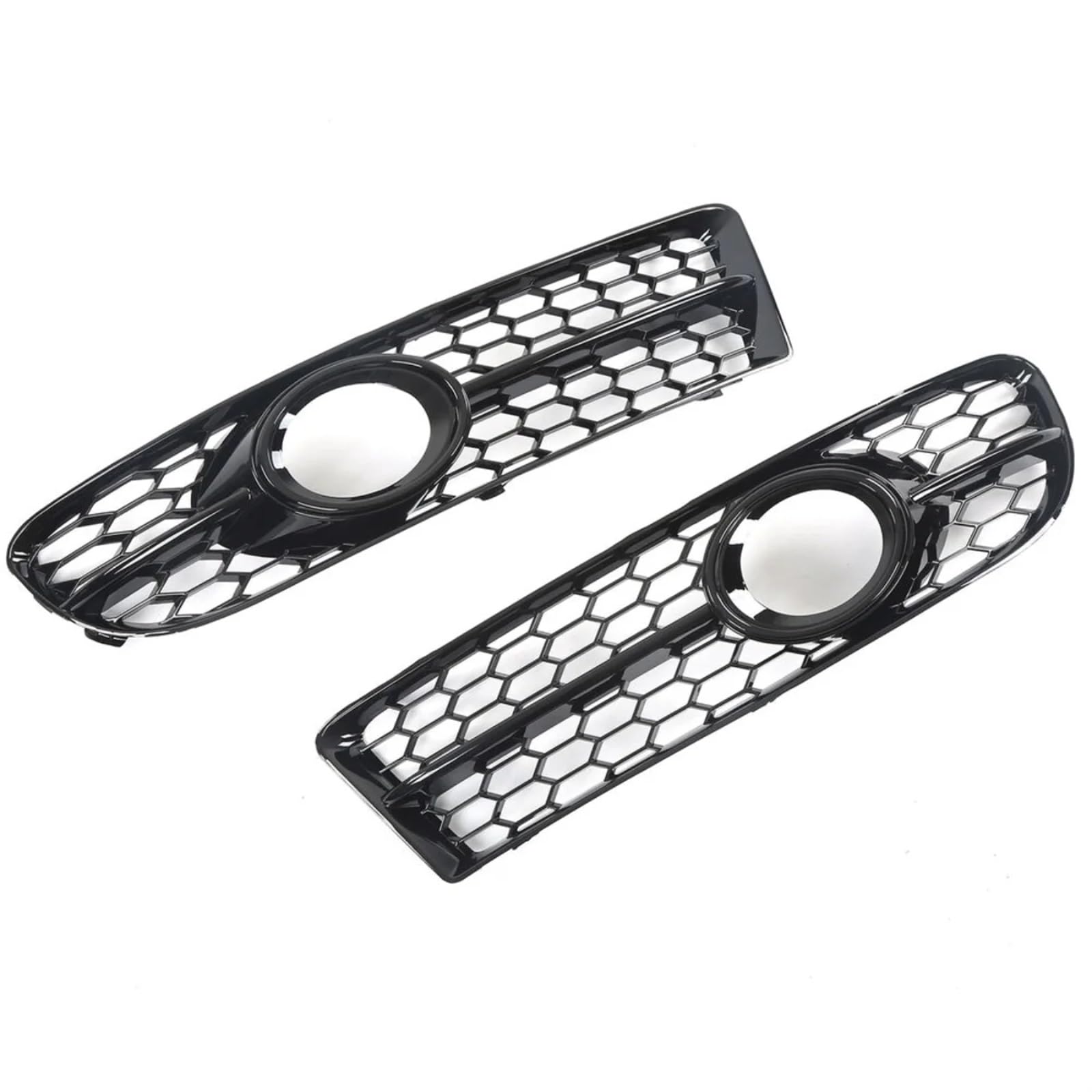 Auto Front Kühlergrille Für Für A4 B7 / S4 B7 / A4 Für S-Linie 2005-2008 Honeycomb VORNE Sport STOßSTANGE Nebel LICHT Grille Abdeckung 8E0807681F Auto Kühlergrill(Glossy Black) von Dtbdfak