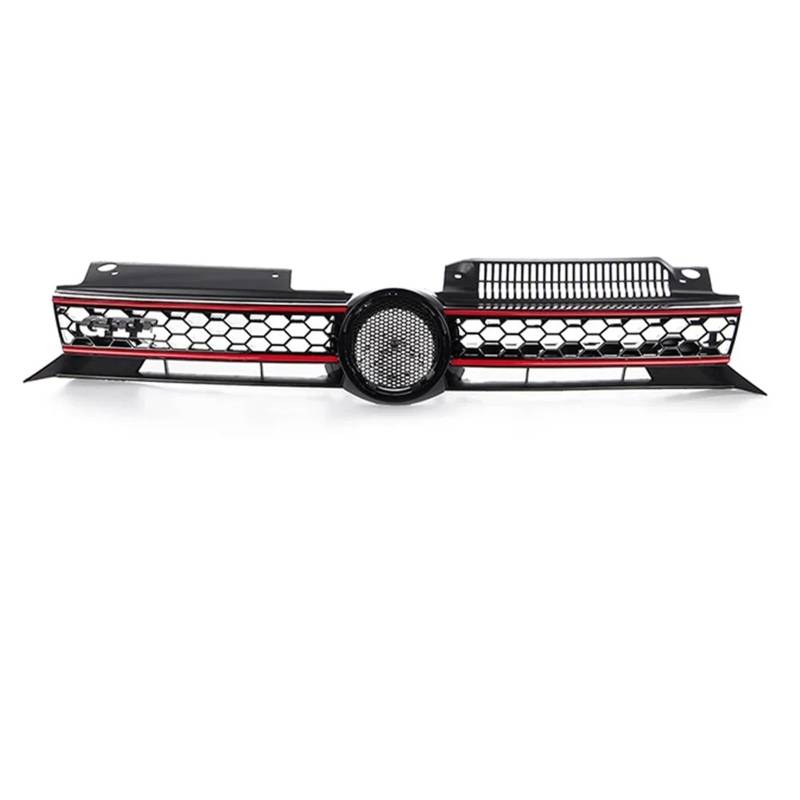 Auto Front Kühlergrille Für Golf 6 MK6 2009 2010 2011 2012 2013 GTI Style Center Racing Grill Honeycomb Mesh Auto Vorderen Stoßfänger Kühlergrill Auto Kühlergrill(Red Line) von Dtbdfak