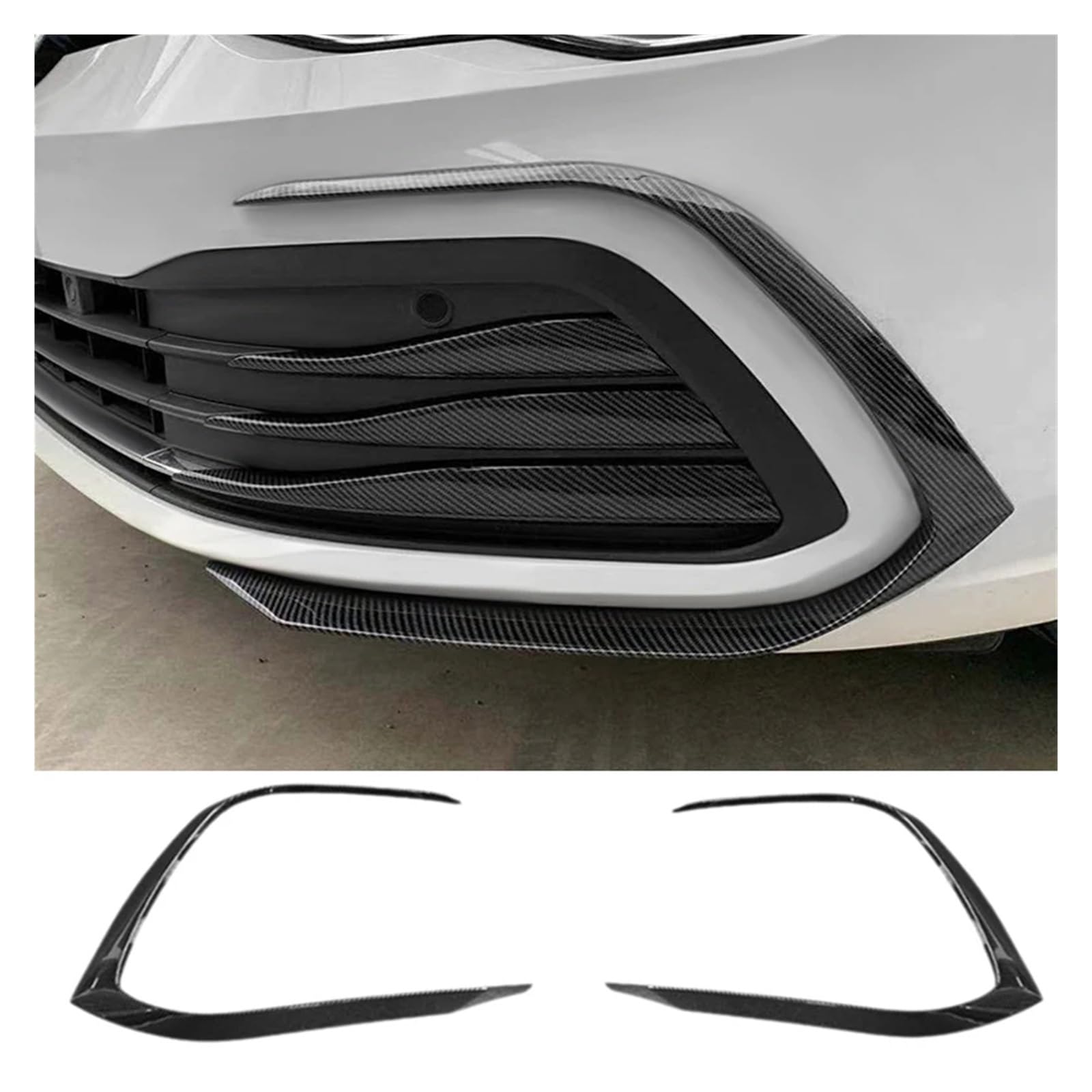 Auto Front Kühlergrille Für VW Für Golf 8 MK8 PRO 2020 2021 2022 Frontstoßstange Nebelscheinwerfer Unterer Kühlergrill Spoiler Modifikation Autozubehör Auto Kühlergrill(Carbon Look) von Dtbdfak