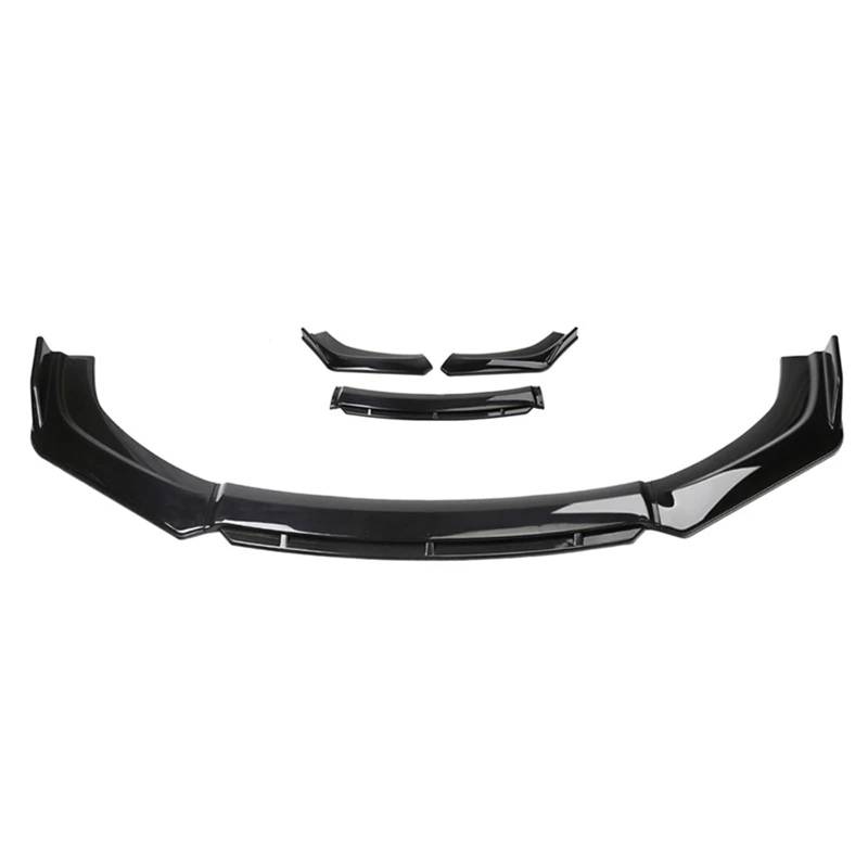 Auto Front Kühlergrille Universal Auto Front Stoßstange Lippe Kinn Spoiler Splitter Diffusor Bodykit 4 Teile/Satz Schwarz Carbon Druck Außen Teile Auto Kühlergrill(Schwarz) von Dtbdfak