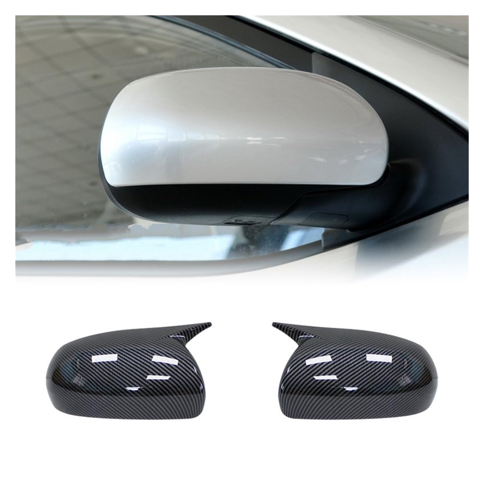 Auto Spiegelkappe Für KIA K3 Für Cerato Für Forte 2009-2017 Auto Außen Körper Seite Tür Rückspiegel Abdeckung Kappe Shell Gehäuse Spiegelkappen Außenspiegel(Carbon fiber pattern) von Dtbdfak