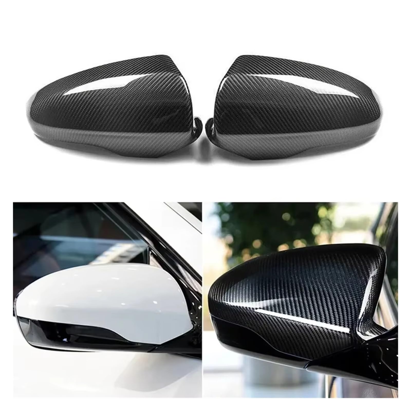 Auto Spiegelkappe Für M6 F06 F12 F13 2012-2016 Real Carbon Fiber Auto Aufkleber Rück Seite Spiegel Abdeckung Flügel Kappe Außentür Fall Spiegelkappen Außenspiegel von Dtbdfak