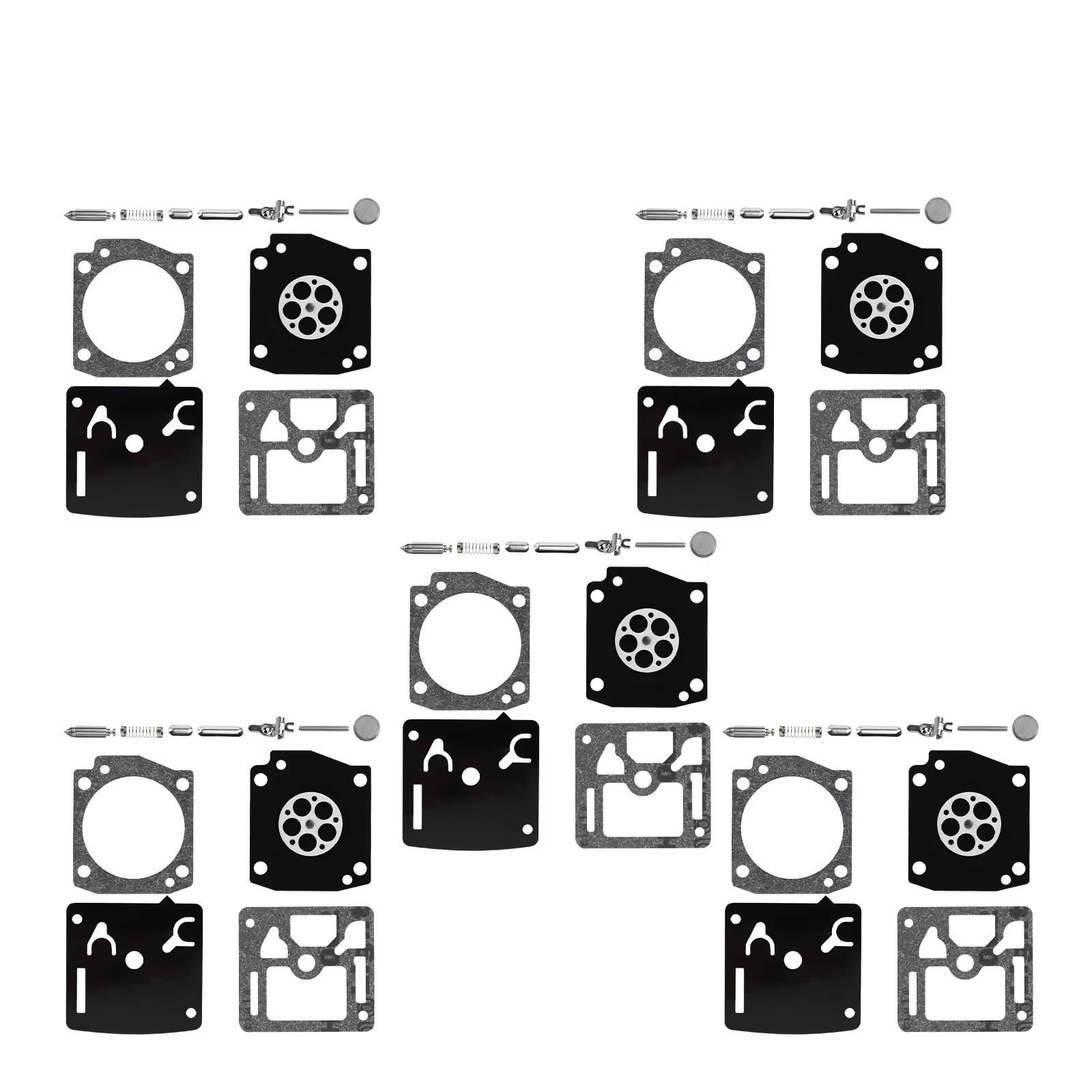 Carb Vergaser 5 Sets Vergaser Reparatur Rebuild Kit Für 340 345 346 350 351 353 Kettensäge Zubehör Carb Membran Dichtung Nadel Heavy Duty Vergaser von Dtbdfak