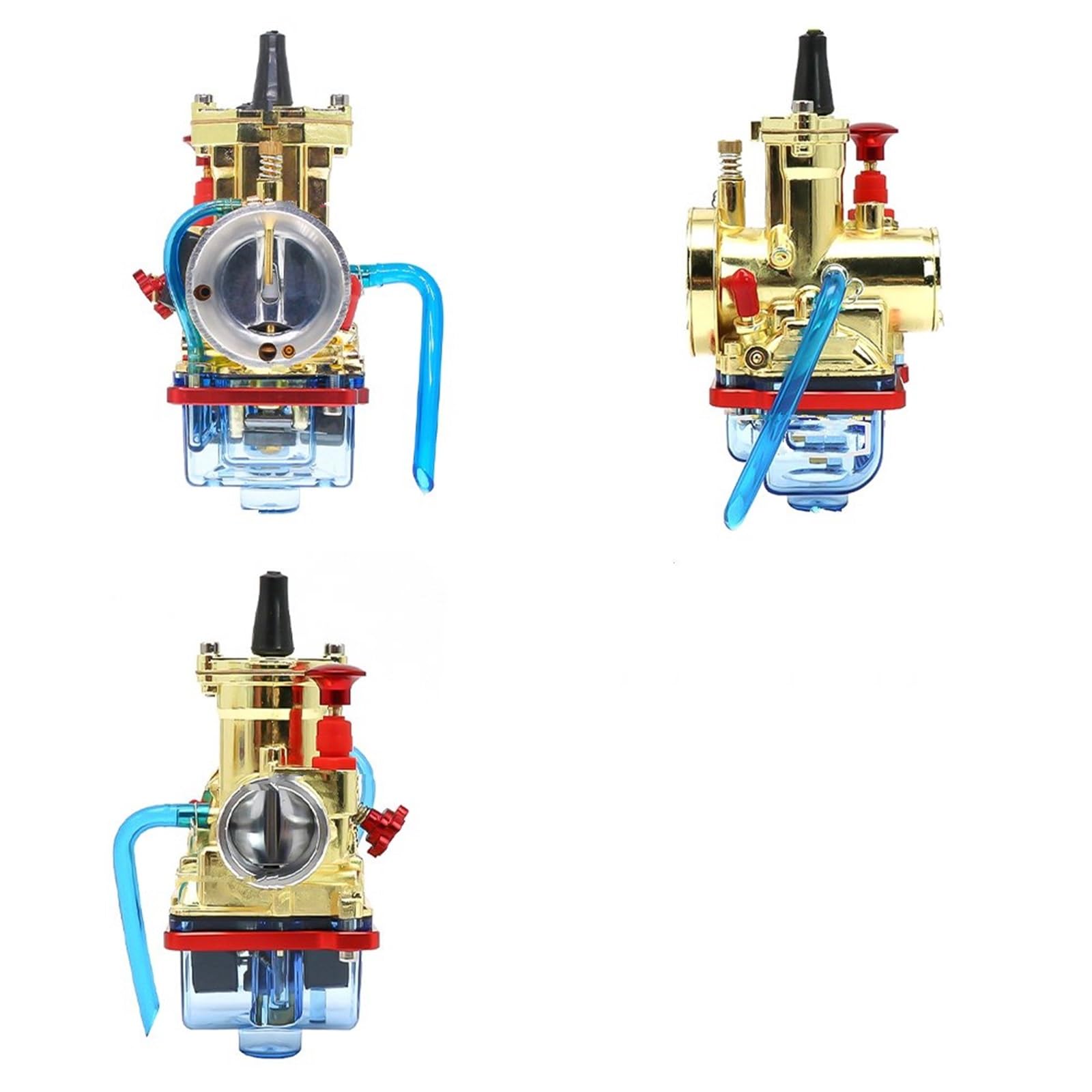 Carb Vergaser Universal-Vergaser für PWK 28 30 32 34 mm Motorrad-Flachvorhang-Vergaser Goldener Racing-Vergaser mit transparenter unterer Abdeckung Heavy Duty Vergaser(28mm) von Dtbdfak