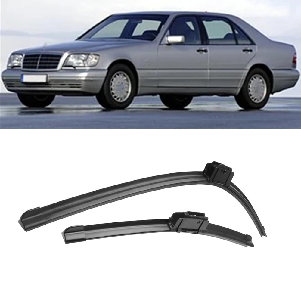 Scheibenwischer für Mercedes Benz W140 1991-1998, Frontscheibe Wischerblätter Set Windschutzscheibe Scheibenwischerblatt Frontscheibenwischer Ersatz Zubehör, 28"+24" von DuBom