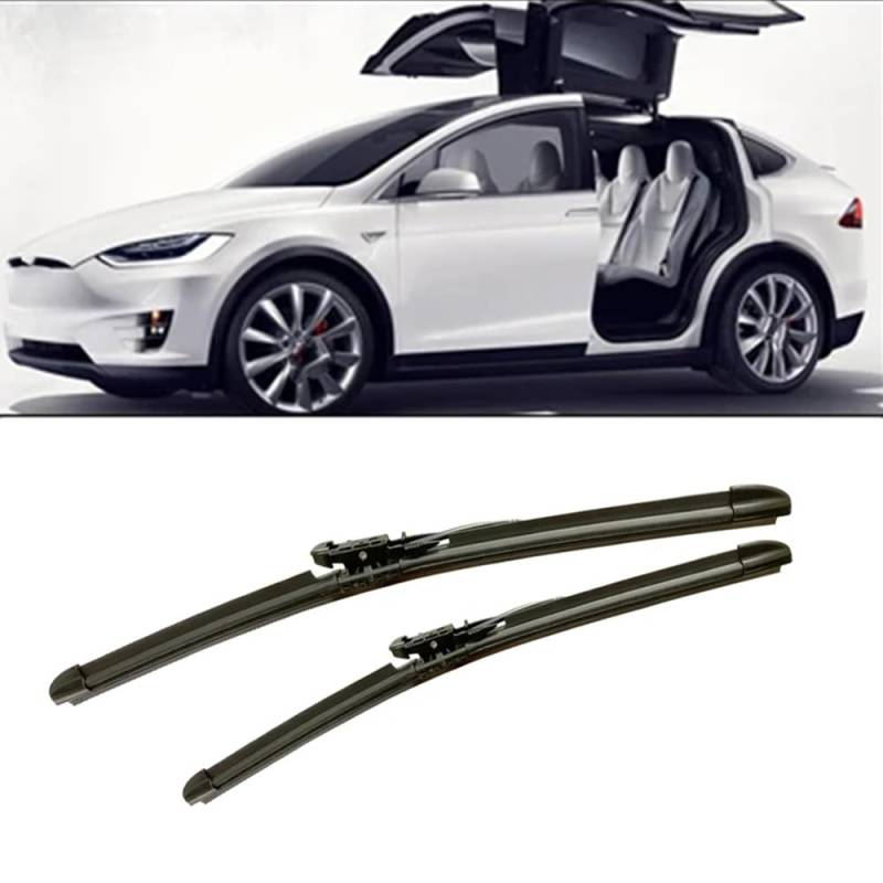 Scheibenwischer für Tesla Model X 2016-2019, Frontscheibe Wischerblätter Set Windschutzscheibe Scheibenwischerblatt Frontscheibenwischer Ersatz Zubehör, 28"+18" von DuBom