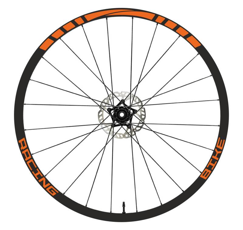 Aufkleber Felgen MTB 26" - 27,5" - 28-29" Zoll Rad MTB Bike Sticker Felgen MTB Racing Code B0141 (28-29 Zoll, Orange 35) von DualColorStampe