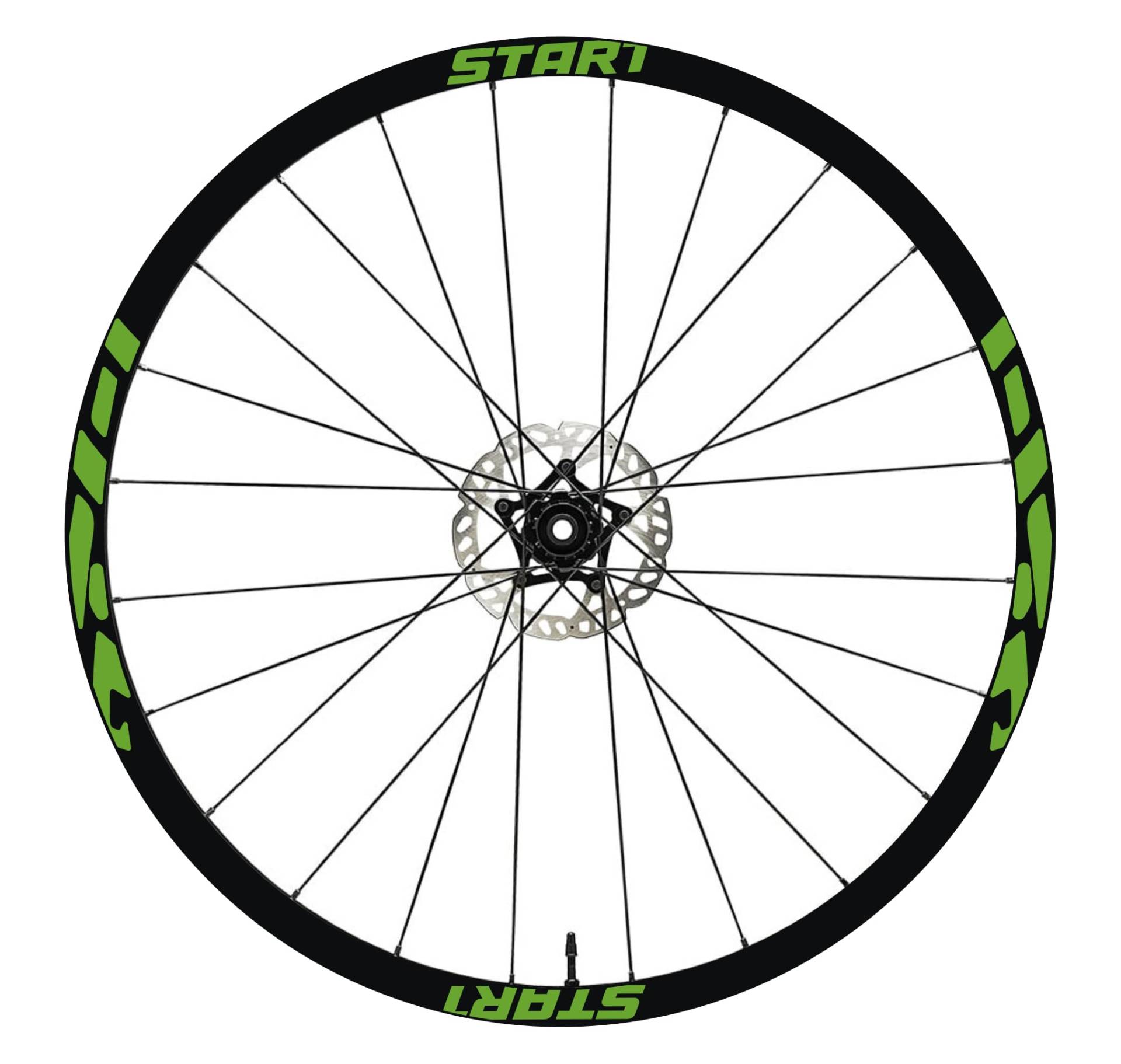 DualColorStampe Aufkleber Felgen 26"" - 27,5"" - 28-29"" Zoll Fahrrad MTB Bike Sticker Felgen MOUNTAIN BIKE Code B0157 (26 Zoll, Lime 64) von DualColorStampe